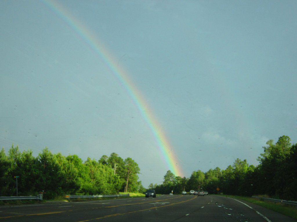 Arcobaleno in autostrada